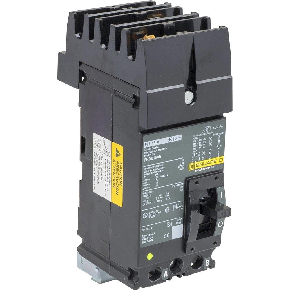 Square D FH26015AB - Molded Case Circuit Breaker 15A 600V 2-Pole