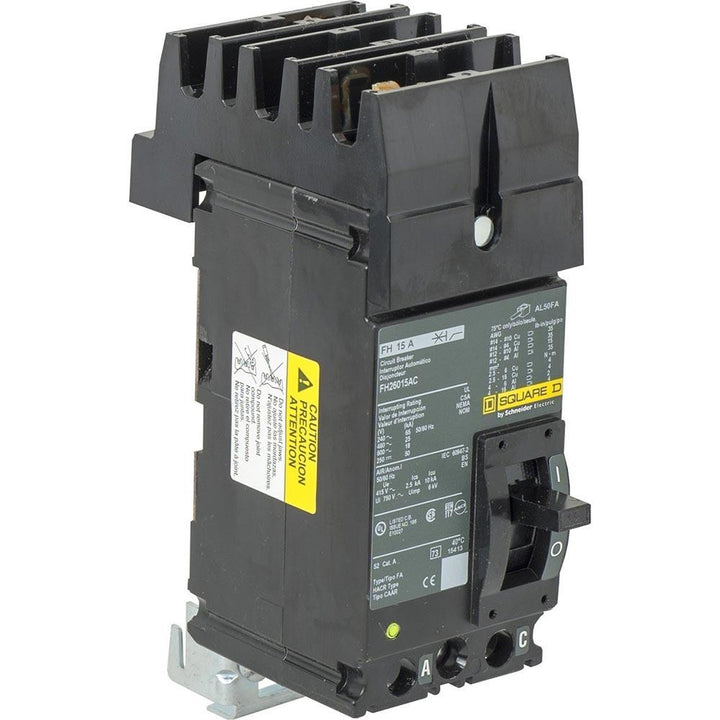 Square D FH26015AC - Molded Case Circuit Breaker, 15A 600V 2-Pole