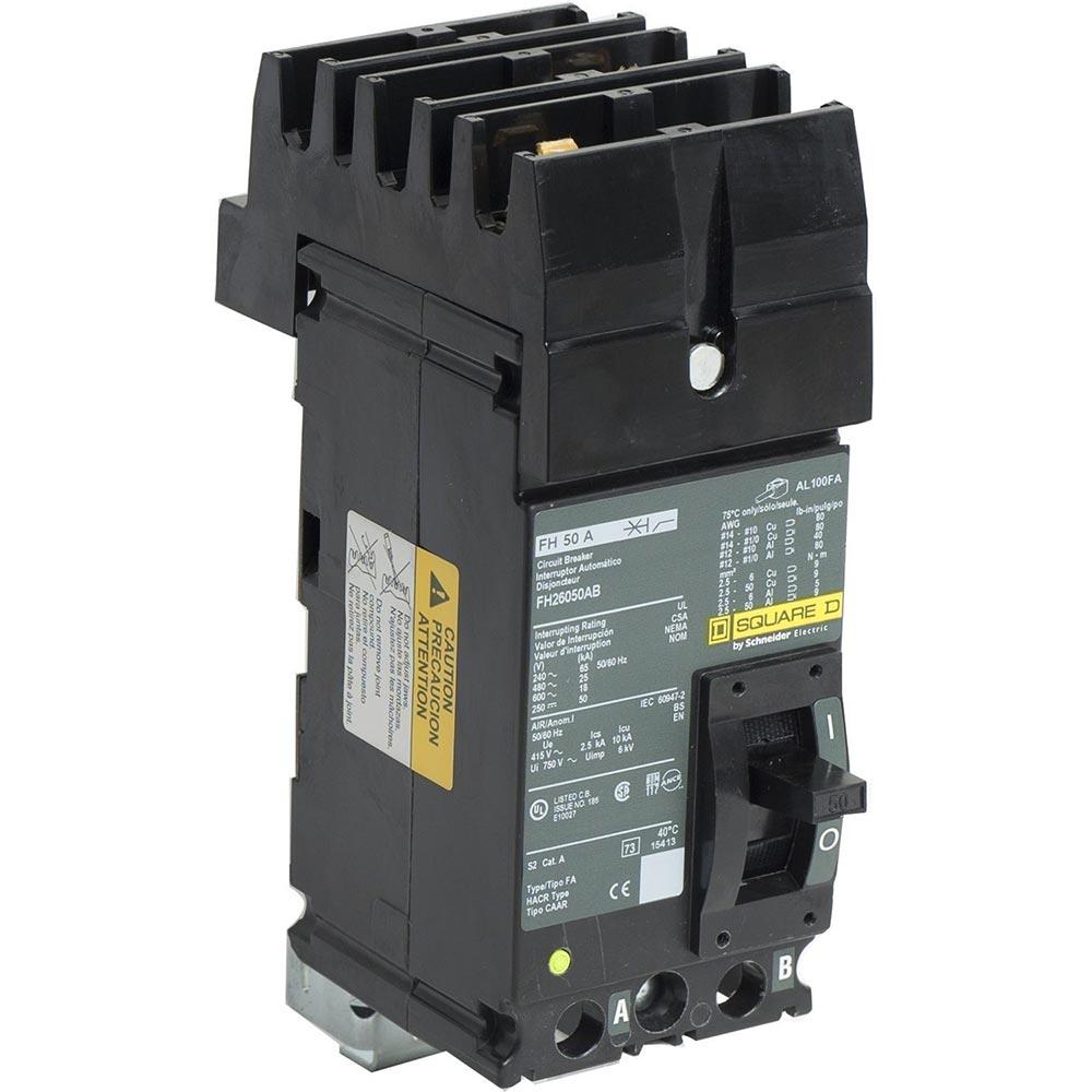 Square D FH26050AB - Molded Case Circuit Breaker 50A 600V 2-Pole
