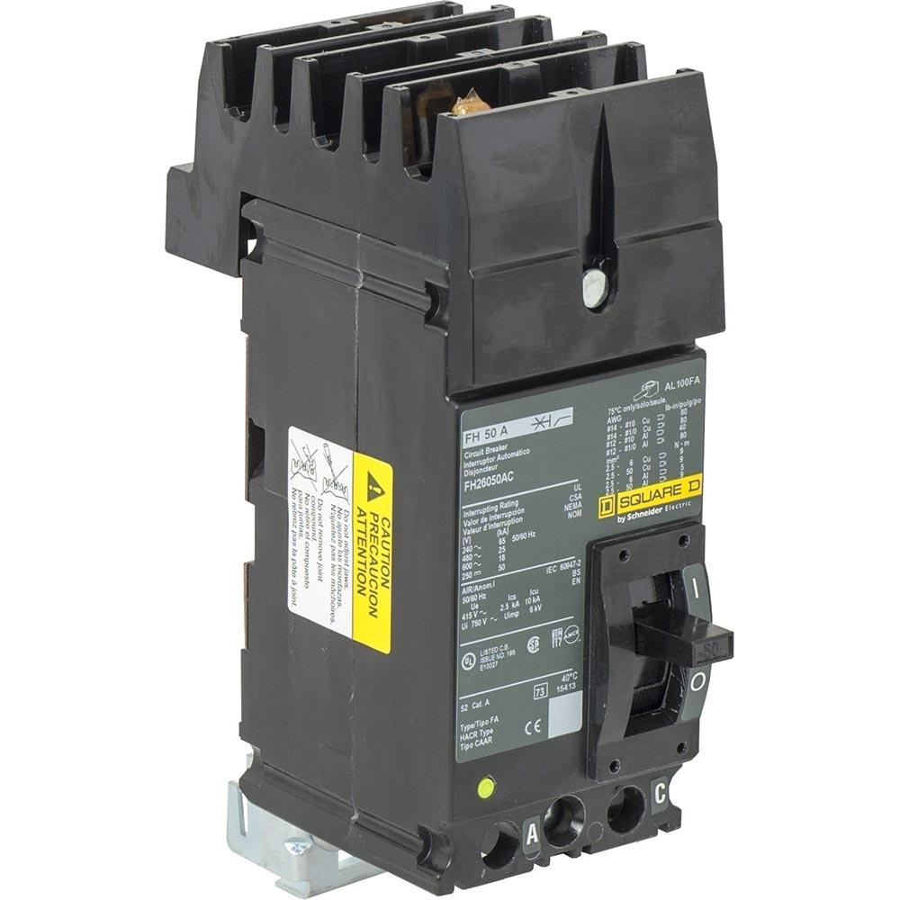 Square D FH26050AC - Molded Case Breaker 50A 600V 2-Pole