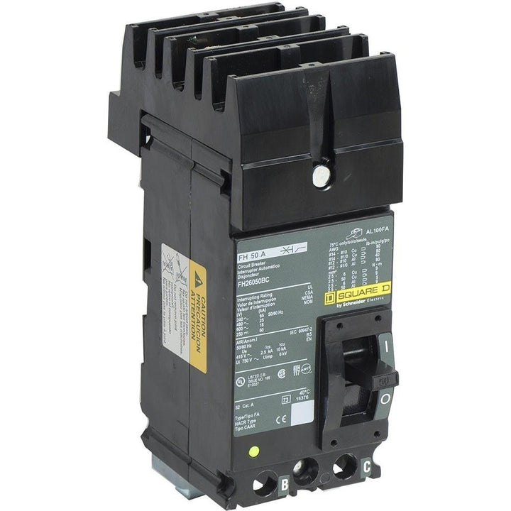 Square D FH26050BC - 50A Molded Case Breaker (600V, 25kA AIC)