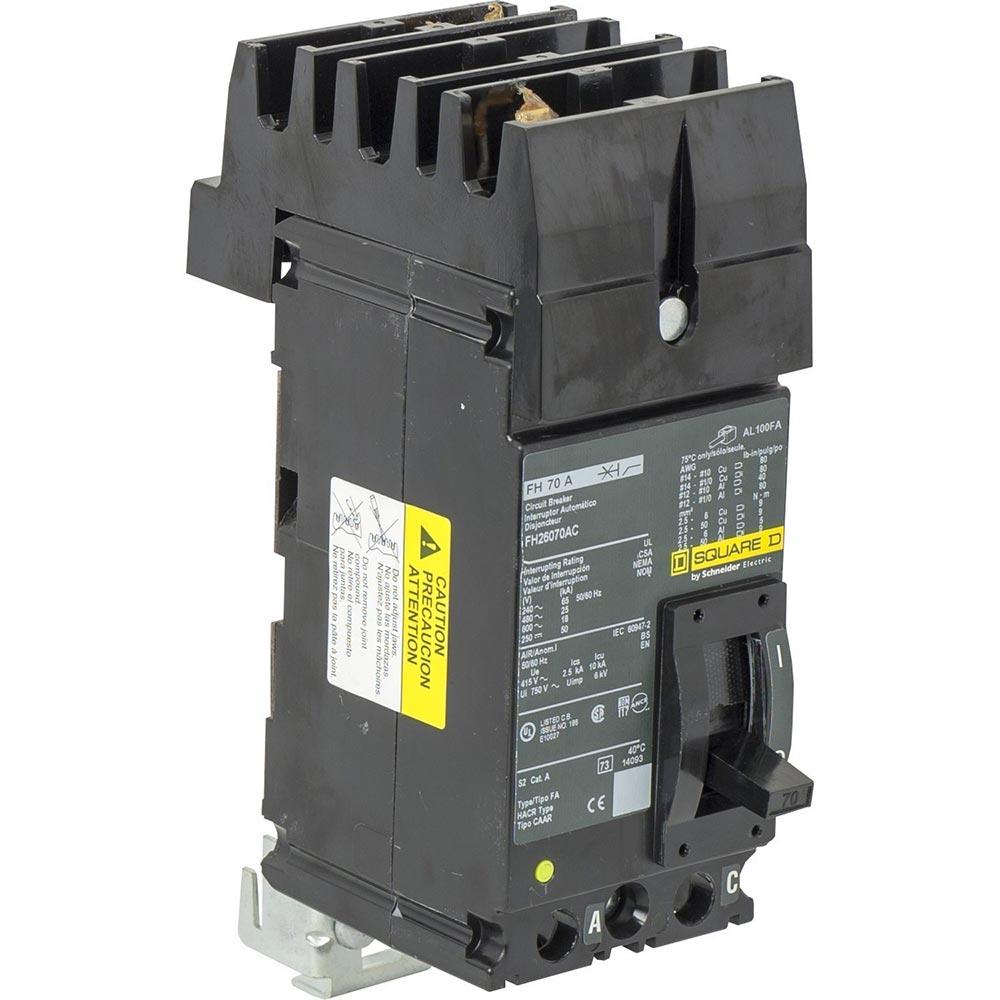 Square D FH26070AC - 70A Molded Case Breaker (600V, 25kA AIC)
