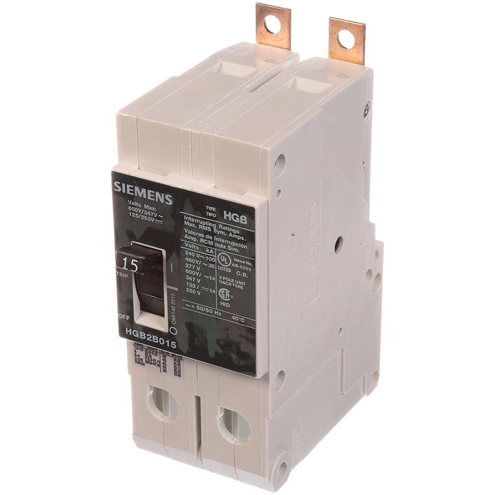 Siemens HGB2B015B - Molded Case Circuit Breaker, 15A 600V 2-Pole