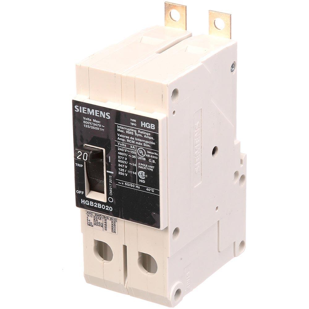 Siemens HGB2B020B - Molded Case Circuit Breaker 20A 600V 2-Pole