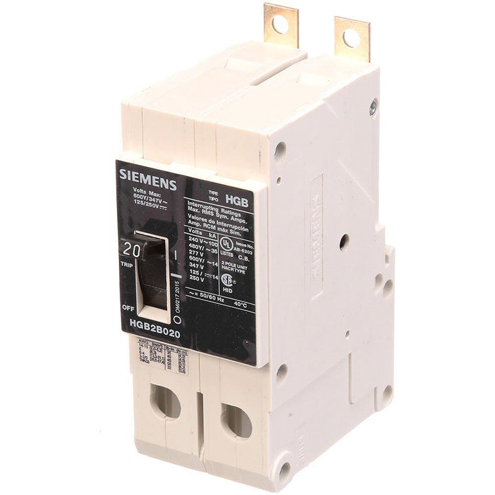 Siemens HGB2B020B - Molded Case Circuit Breaker 20A 600V 2-Pole