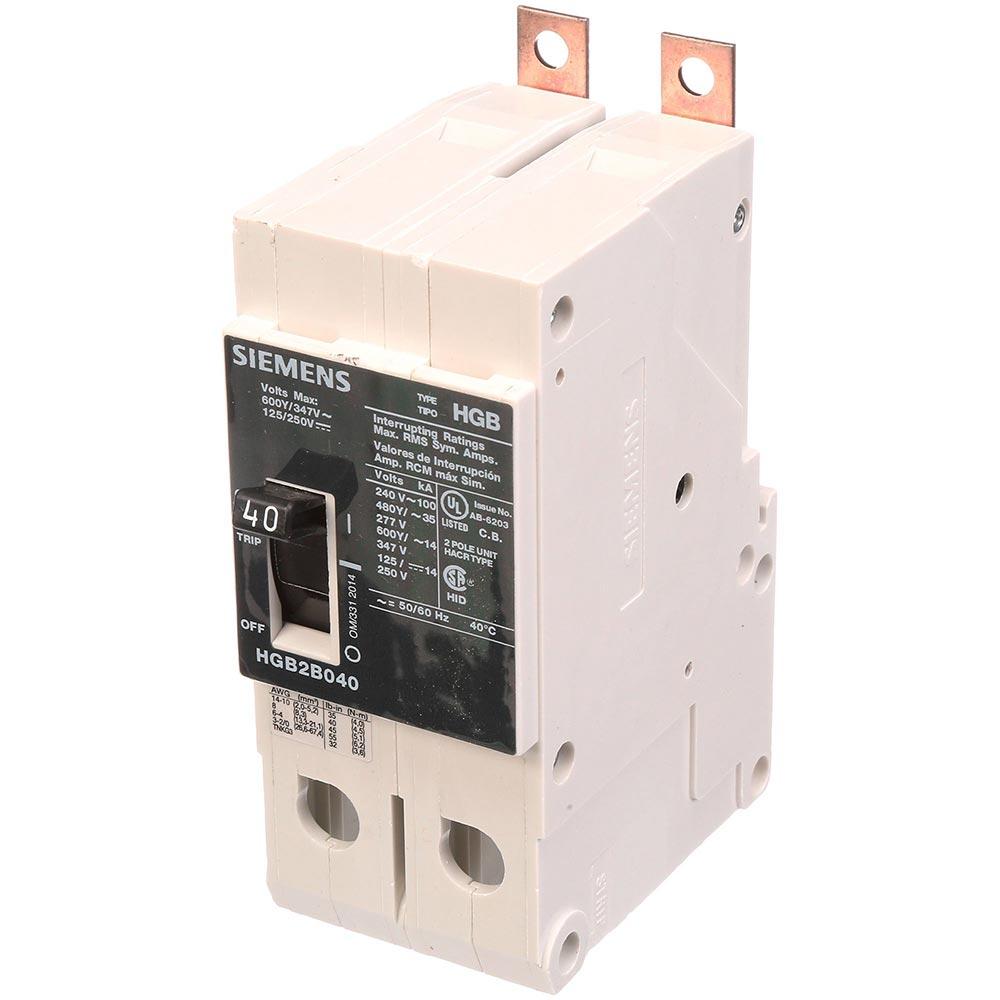 Siemens HGB2B040B - Molded Case Circuit Breaker, 40A 600V 2-Pole