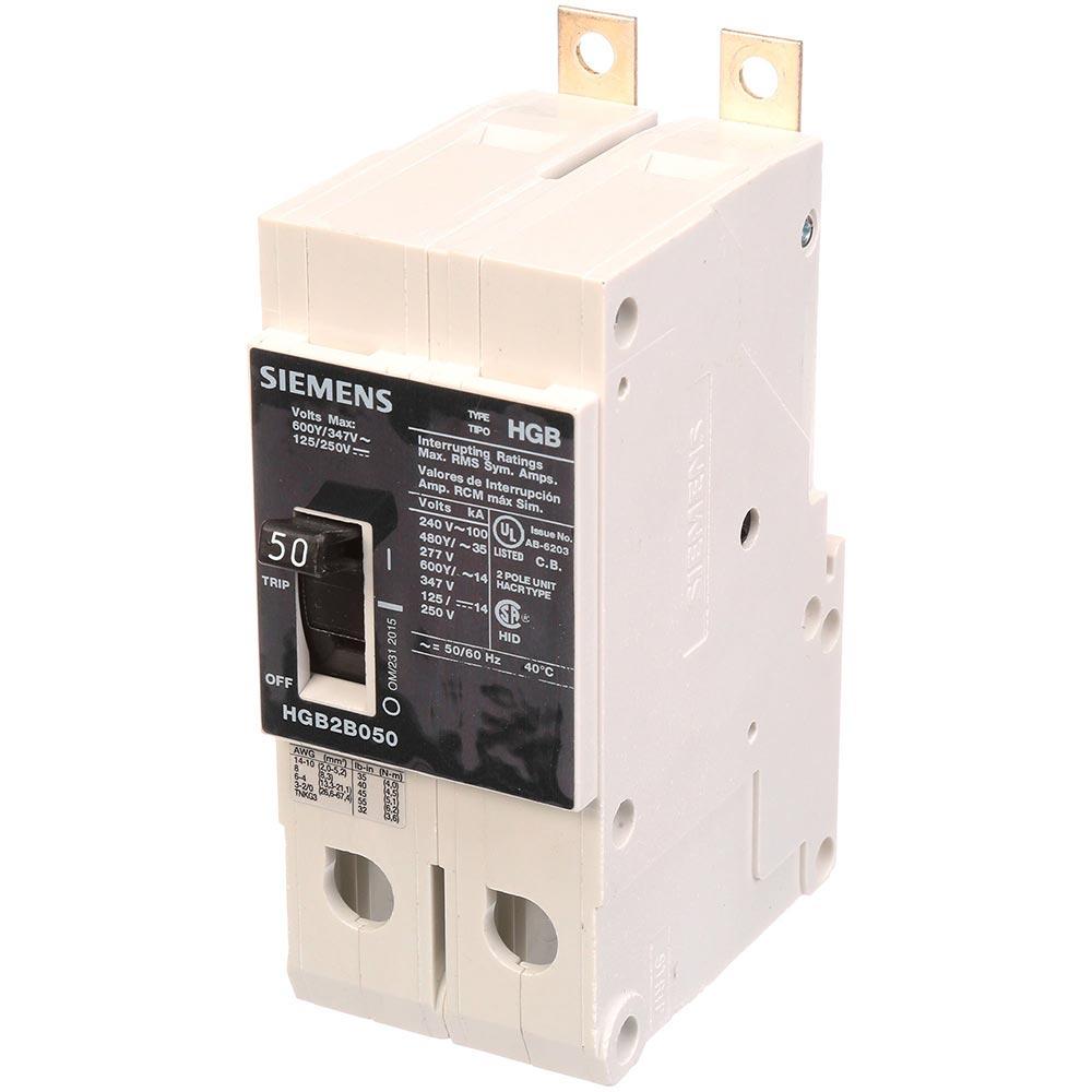 Siemens HGB2B050B - Molded Case Circuit Breaker, 50A 2-Pole