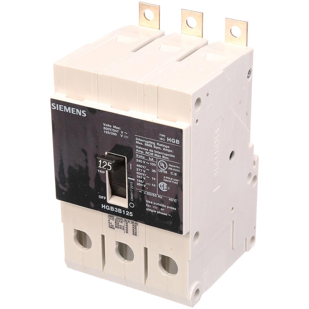 Siemens HGB3B125B - Molded Case Circuit Breaker 125A 600V 3P