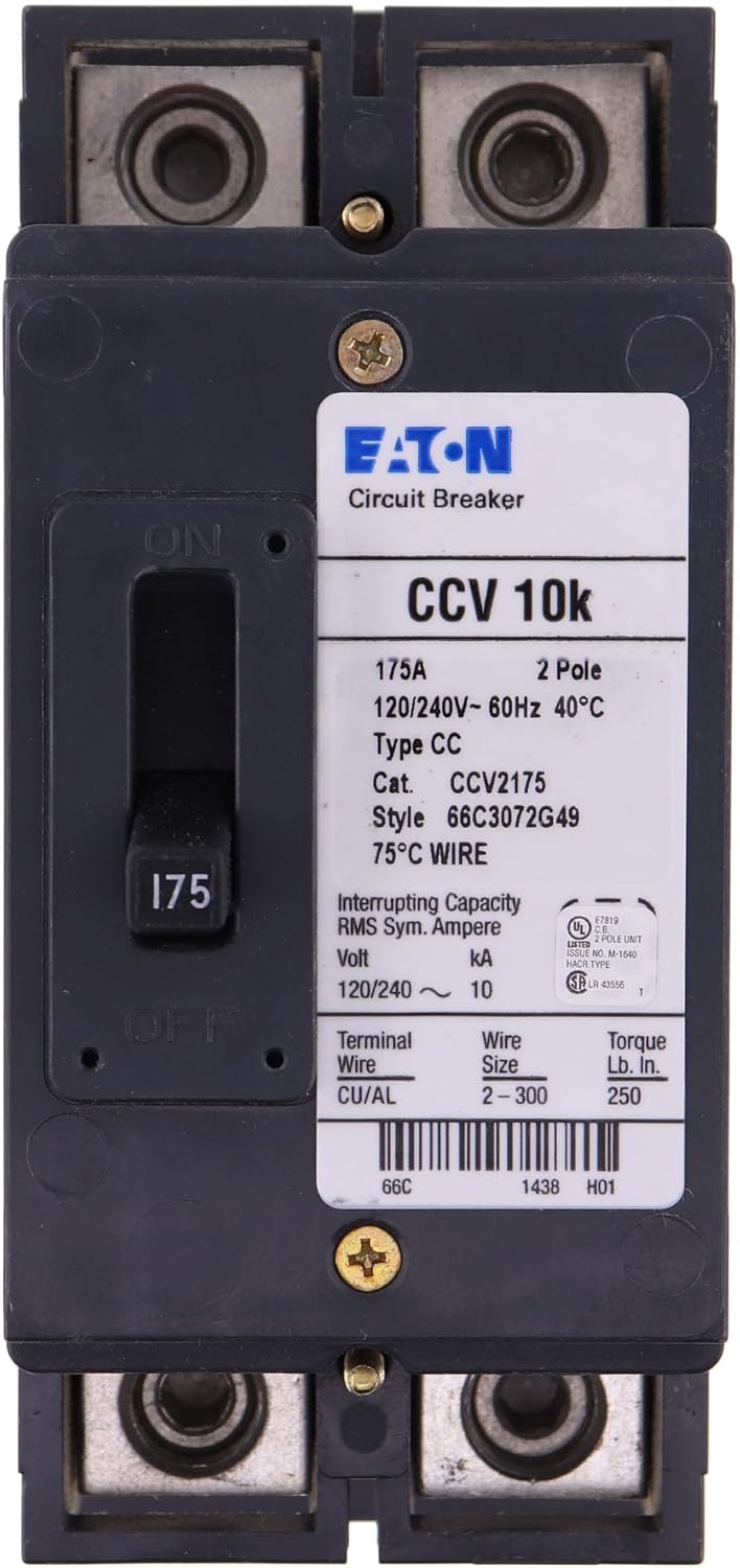 Cutler Hammer CCV2175 - Molded Case Breaker 175A 2-Pole (10kA AIC)