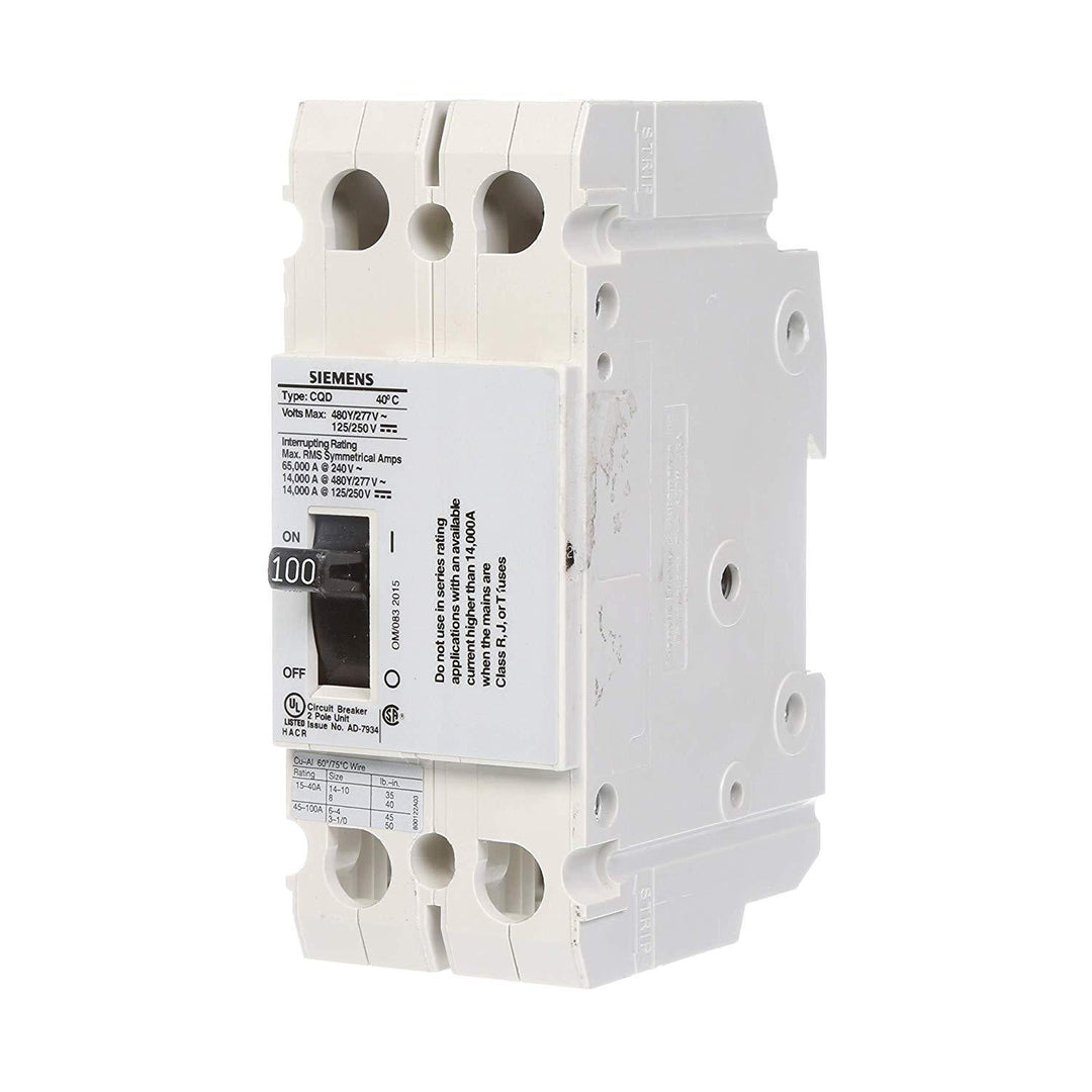 Siemens CQD2100 - Molded Case Circuit Breaker 100A 480V 2-Pole