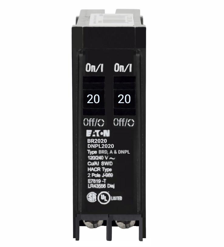 Cutler Hammer BR2020 - 1-Pole Circuit Breaker 20A 120V (10kA AIC)