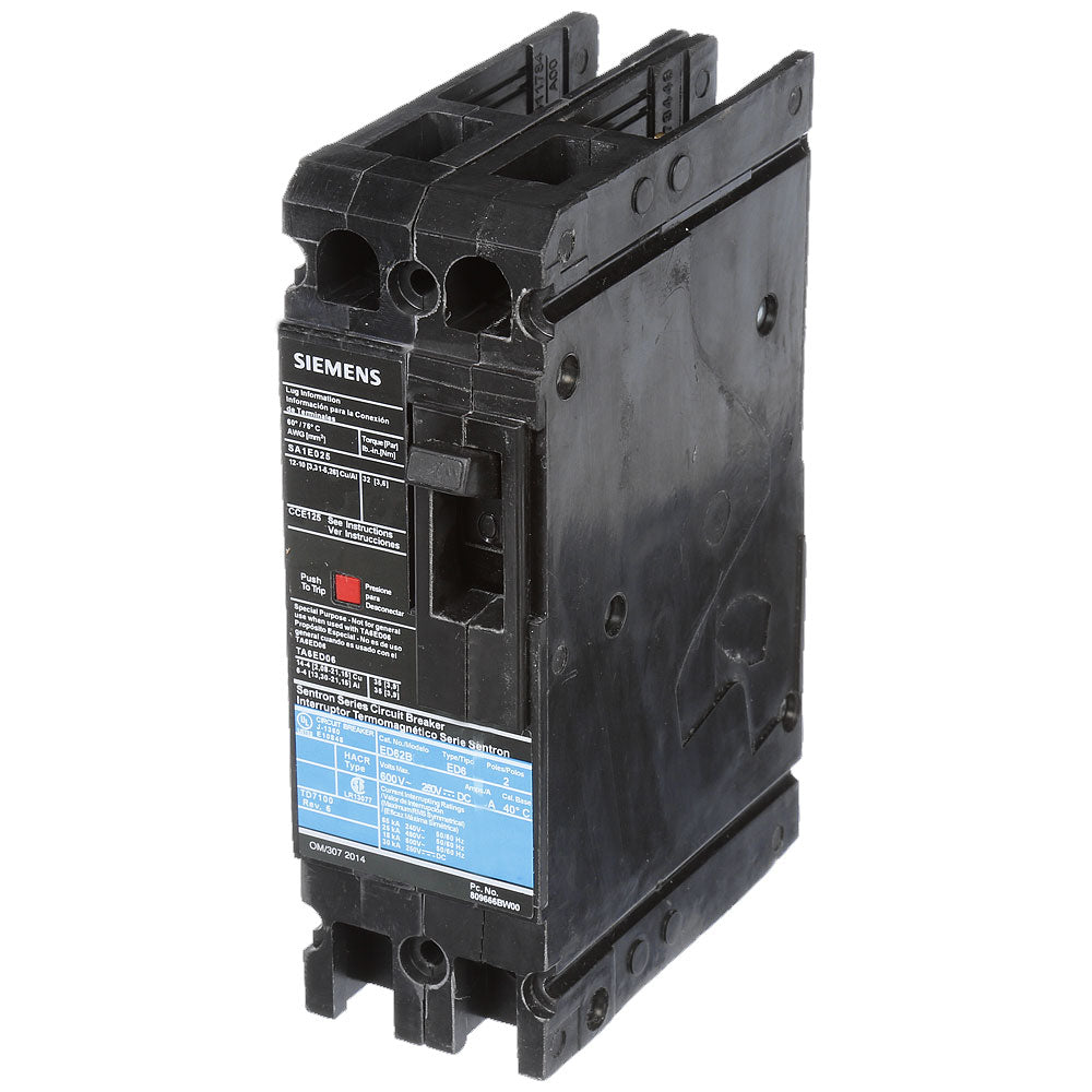 Siemens ED62B015 - Molded Case Circuit Breaker 15A 600V AC