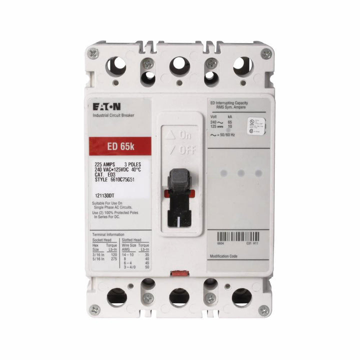 Cutler Hammer EDB3175 - Molded Case Circuit Breaker 175A 3P (22kA AIC)