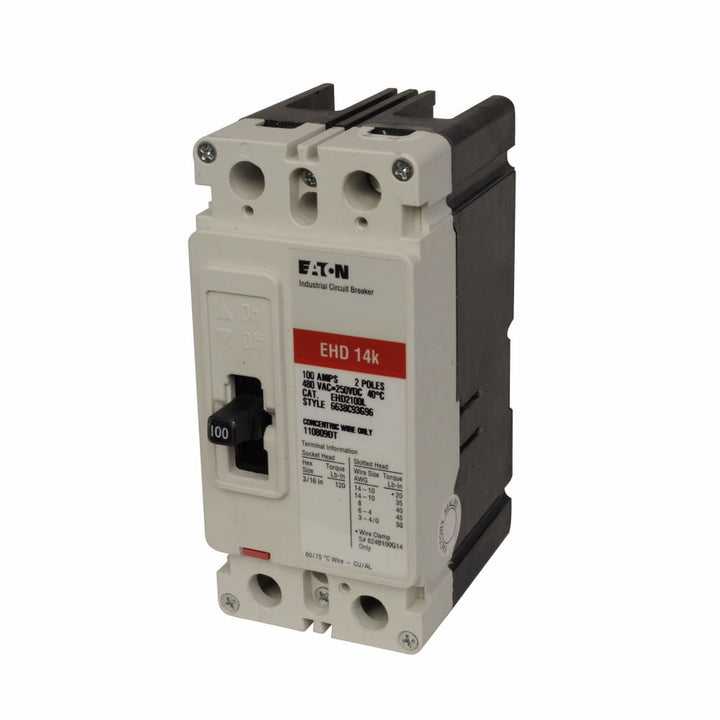 Eaton EHD2015 - Molded Case Circuit Breaker 15A 480V 2-Pole