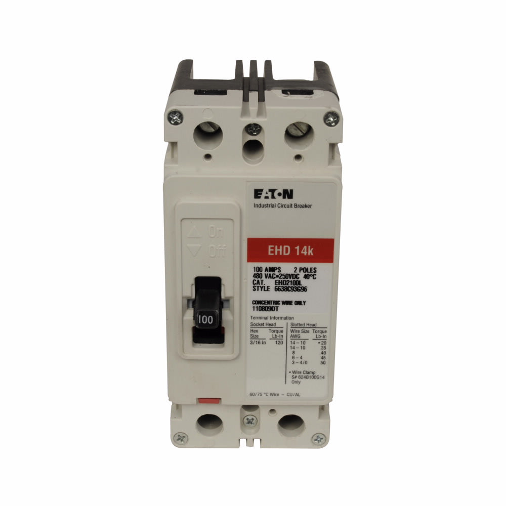 Cutler Hammer EHD2090 - Molded Case Circuit Breaker 90A 2-Pole