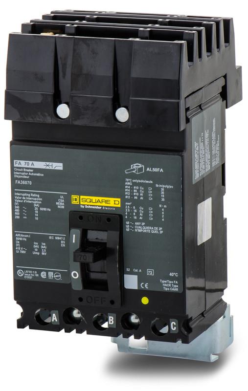 Square D FA36070 - 70A 3-Pole Molded Case Circuit Breaker