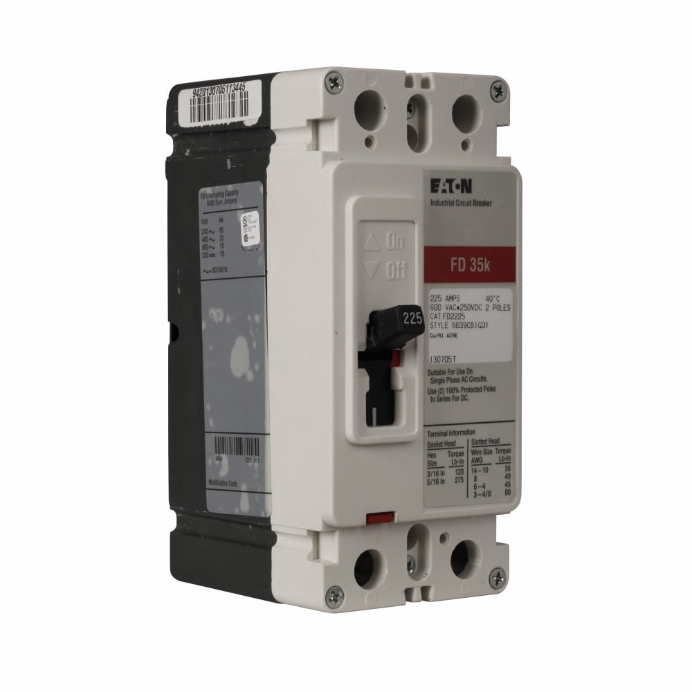 Eaton FD2060 - Molded Case Circuit Breaker 60A 600V 2-Pole