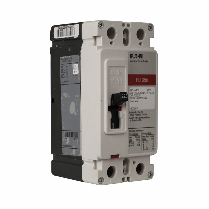 Cutler Hammer FD2080 - Molded Case Circuit Breaker, 80A 600V 2-Pole