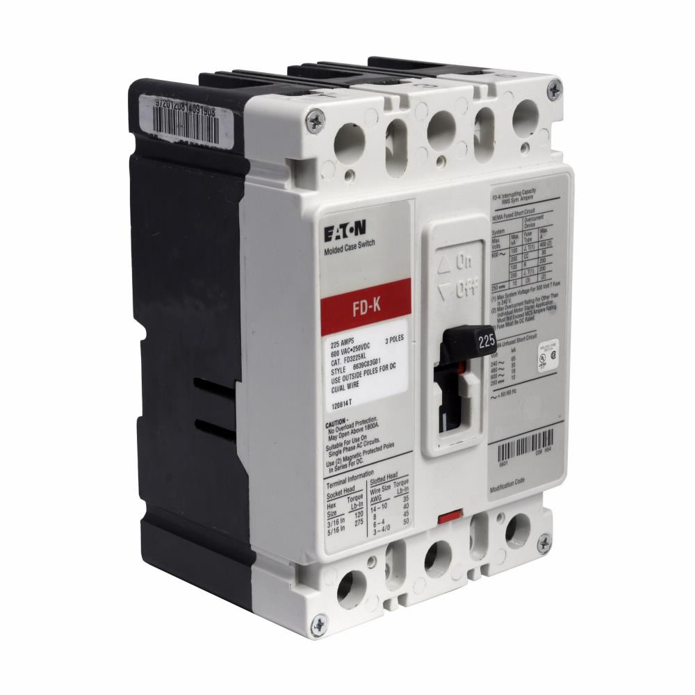 Cutler Hammer FD3225K - Molded Case Circuit Breaker 225A 600V 3P