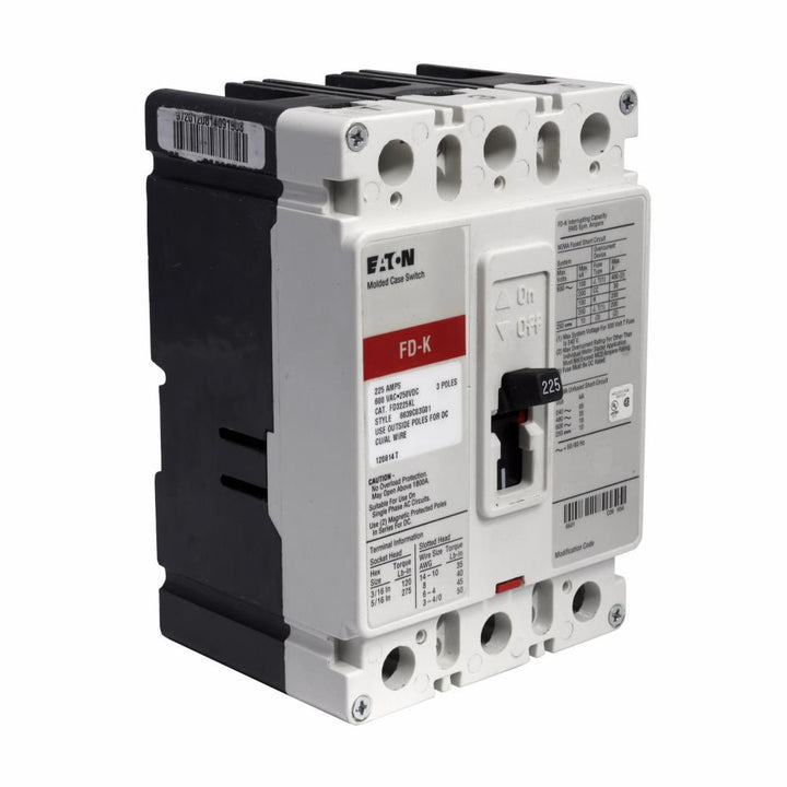 Cutler Hammer FD3225K - Molded Case Circuit Breaker 225A 600V 3P