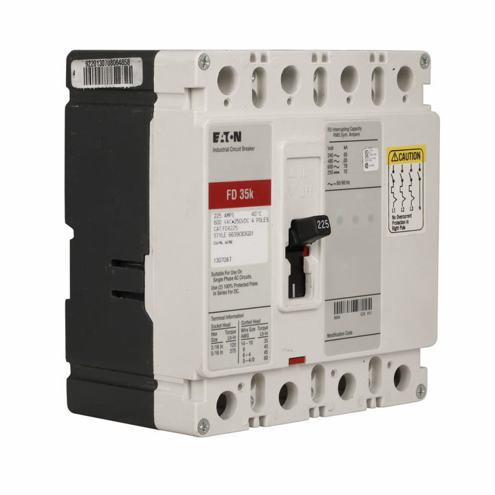 Cutler Hammer FD4225L - Molded Case Circuit Breaker 225A 4P (600V AC)