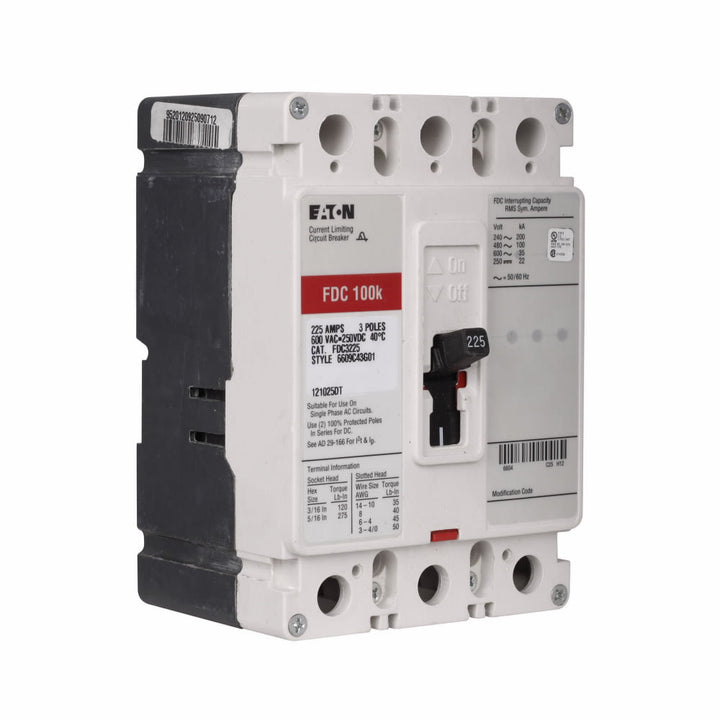 Cutler Hammer FDC3080 - Molded Case Breaker 80A 600V 3P (100kA AIC)